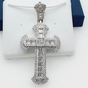 Dazzling Silver Cross Pendant Necklace
